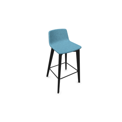 Twist & Sit Barhocker Sitzhöhe 735mm - Esche schwarz - Stoff Hellblau melange - 6022325