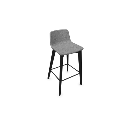 Twist & Sit Barhocker Sitzhöhe 735mm - Esche schwarz - Stoff Grau melange - 6022369