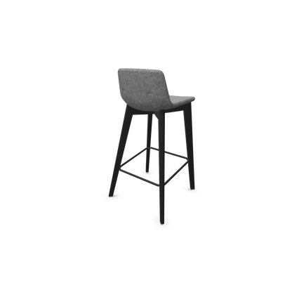 Twist & Sit Barhocker Sitzhöhe 735mm - Esche schwarz - Stoff Grau melange Ansicht von hinten - 6022369
