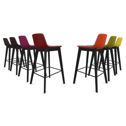 Twist & Sit Barhocker Sitzhöhe 735mm - Esche schwarz - mit Stoffvarianten von hinten - 6022369