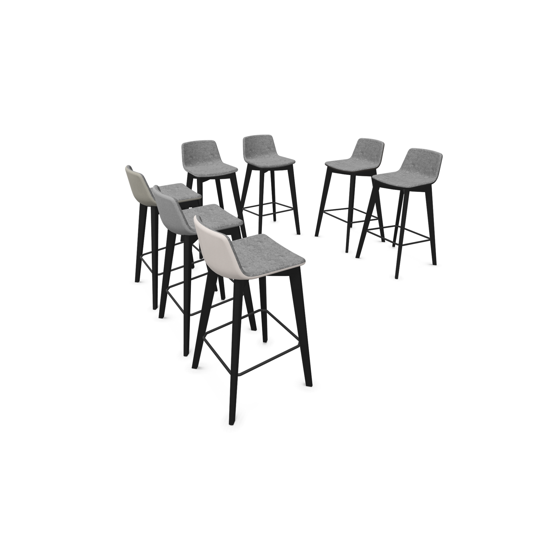 Twist & Sit Barhocker Sitzhöhe 735mm - Esche schwarz - mit Stoffvarianten von oben - 6022369