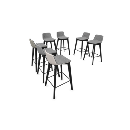 Twist & Sit Barhocker Sitzhöhe 735mm - Esche schwarz - mit Stoffvarianten von oben - 6022369