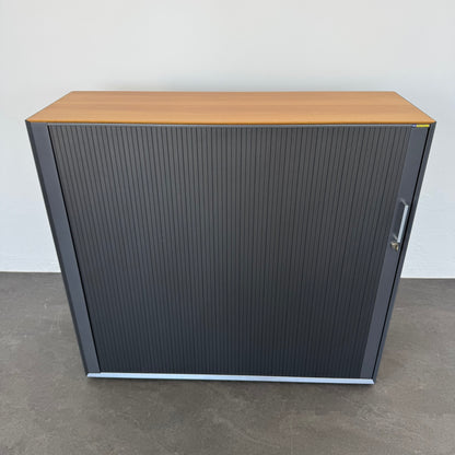 Ergodata nova'basic Lateralschrank aus Metall in Anthrazit mit Holzdeckblatt - 6022581