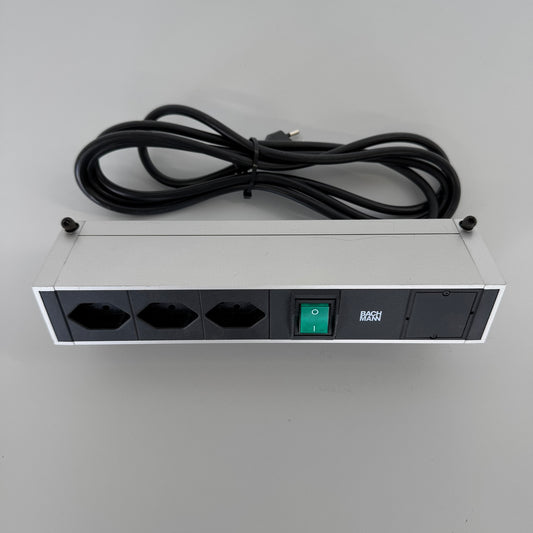 Bachmann Desk 2 Mehrfachstecker Silbergrau für Tischmontage