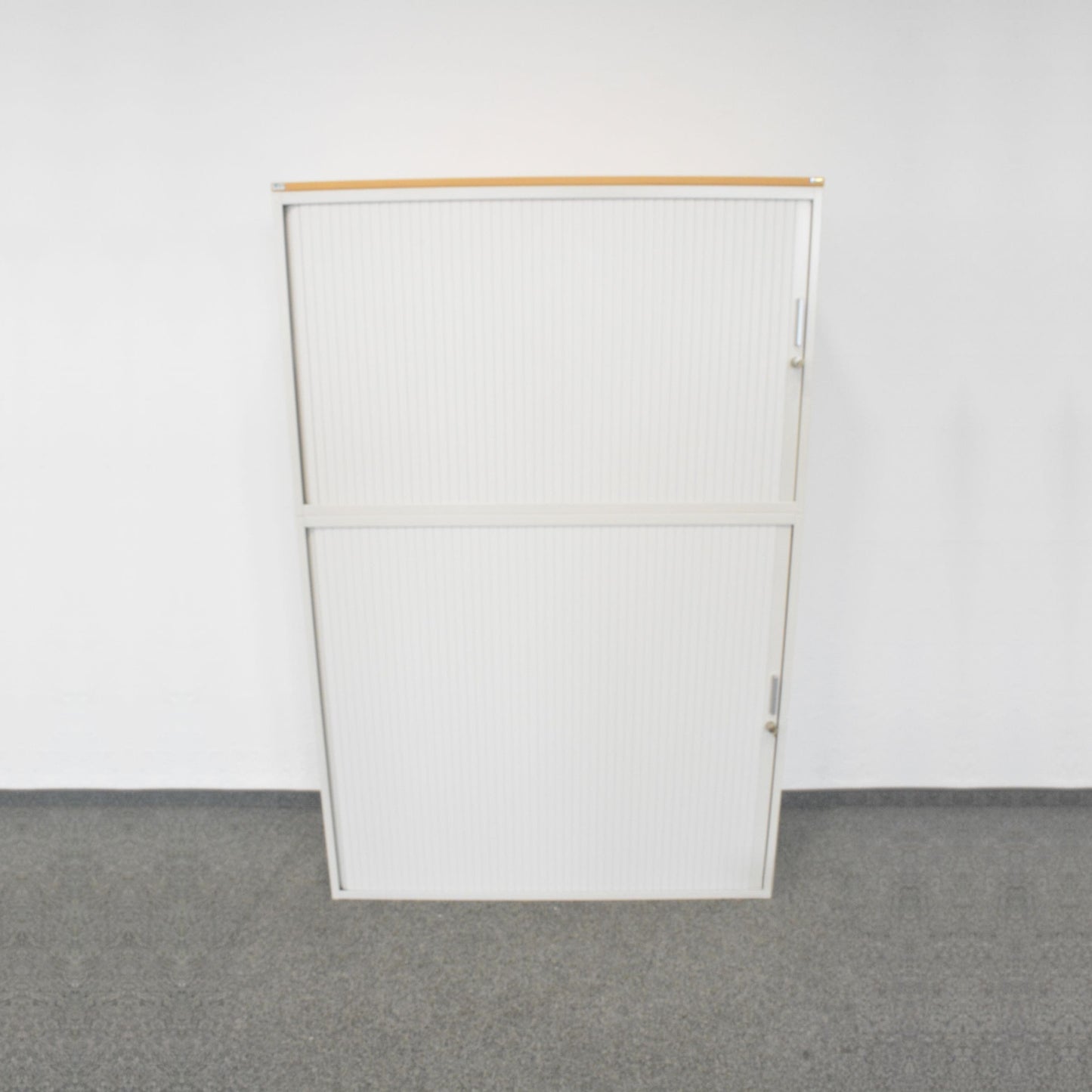 Lista Office Storage Lateralschrank Metall Weiss mit Holzdeckblatt