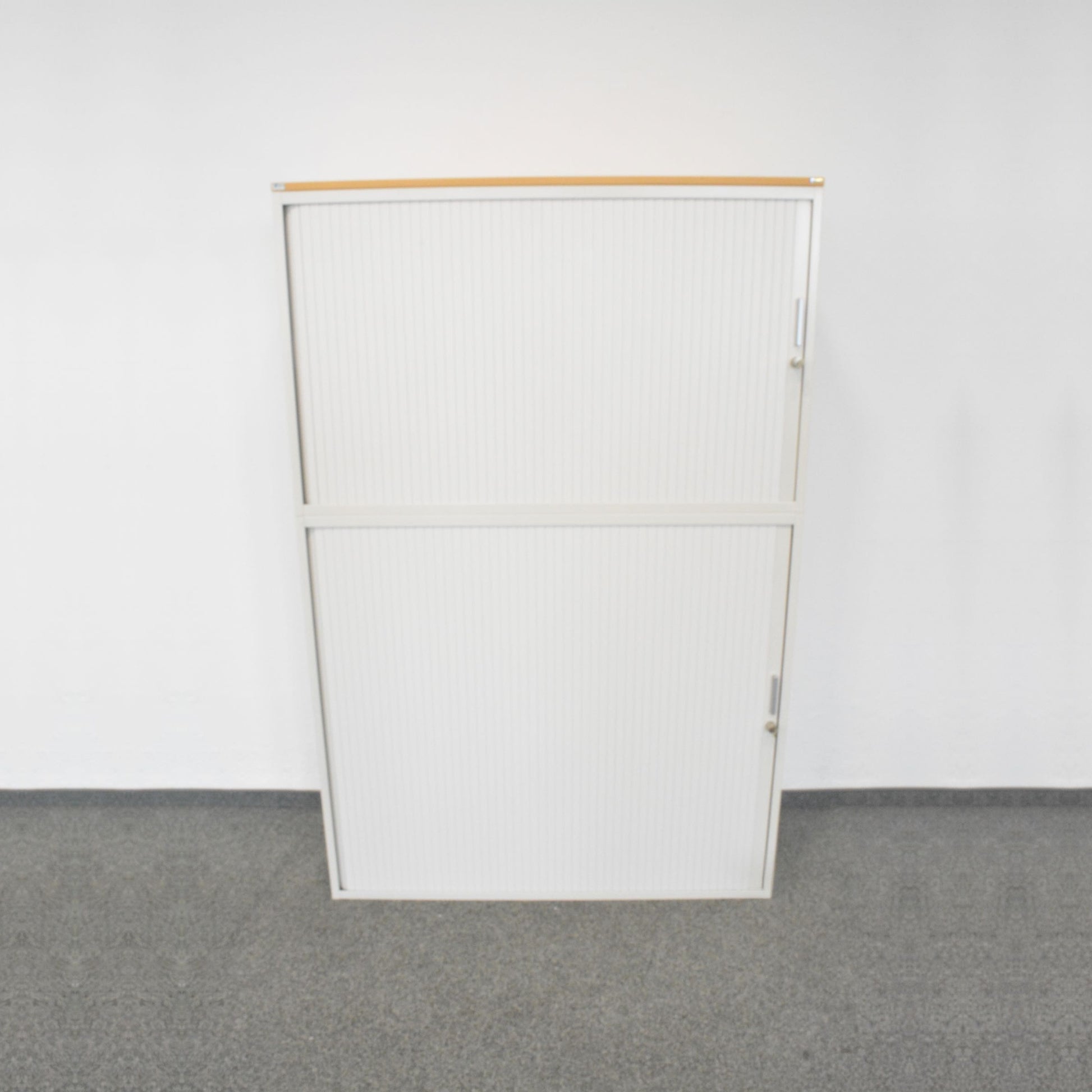 Lista Office Storage Lateralschrank Metall Weiss mit Holzdeckblatt