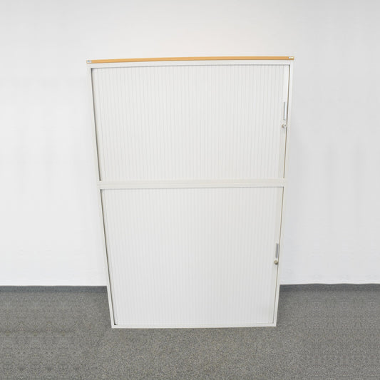 Lista Office Storage Lateralschrank Metall Weiss mit Holzdeckblatt