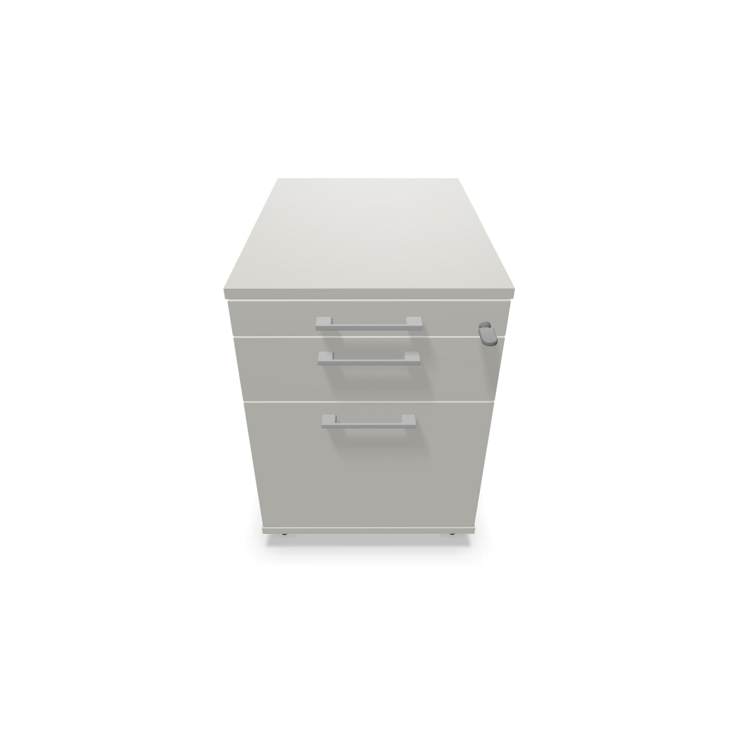 Narbutas Optima Roll-Korpus mit Hängeregister Perlgrau mit Griffen Silbergrau