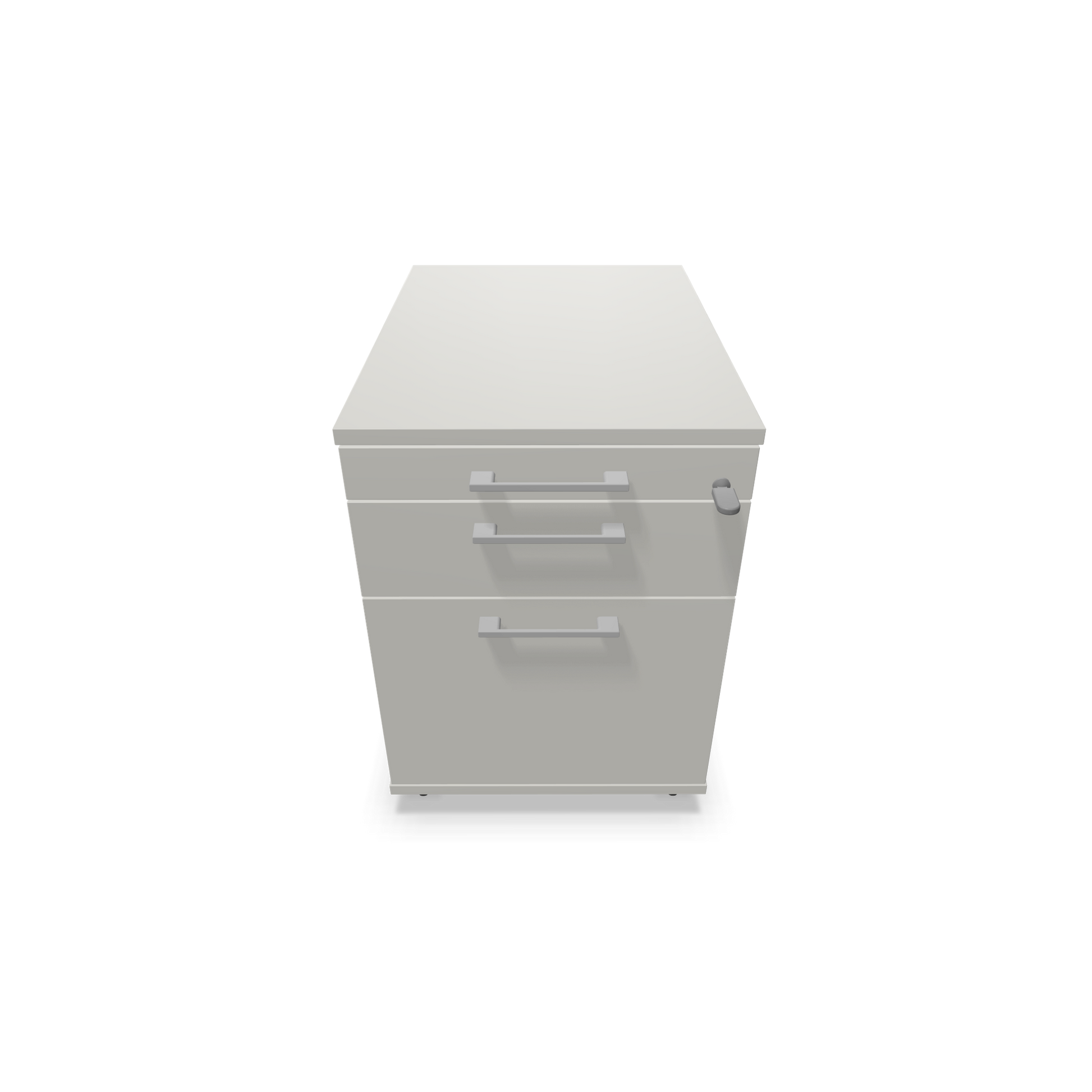 Narbutas Optima Roll-Korpus mit Hängeregister Perlgrau mit Griffen Silbergrau