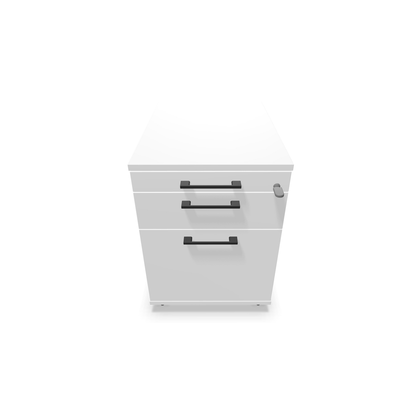 Narbutas Optima Roll-Korpus mit Hängeregister Weiss mit Griffen Schwarz