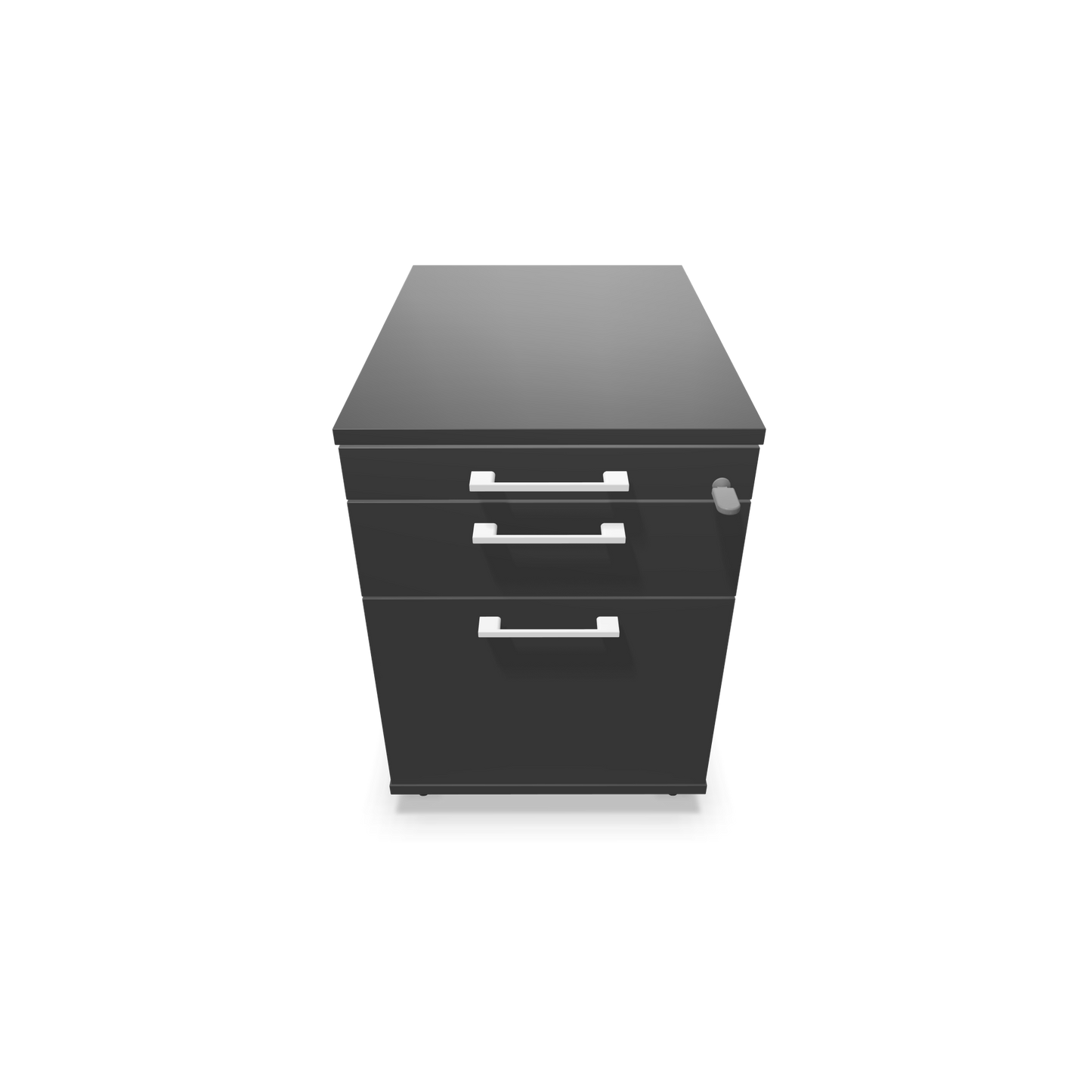 Narbutas Optima Roll-Korpus mit Hängeregister Dunkelgrau mit Griffen Weiss