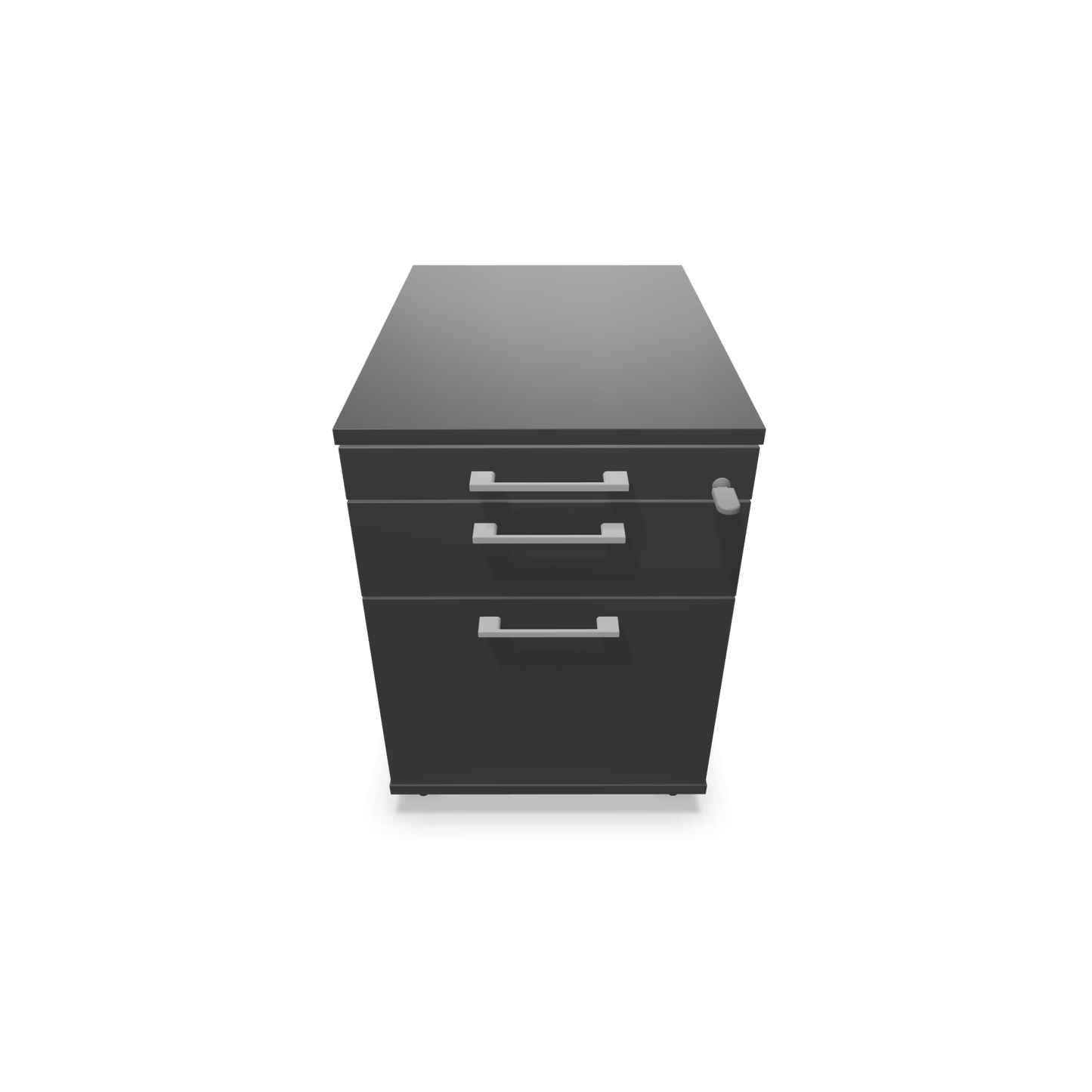 Narbutas Optima Roll-Korpus mit Hängeregister Dunkelgrau mit Griffen Silbergrau