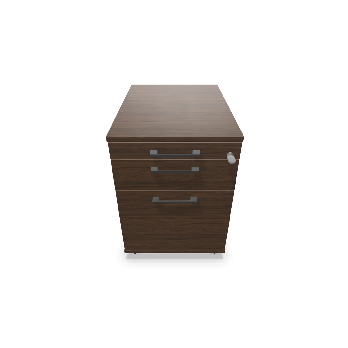 Narbutas Optima Roll-Korpus mit Hängeregister Nussbaumdekor mit Griffen Dunkelgrau