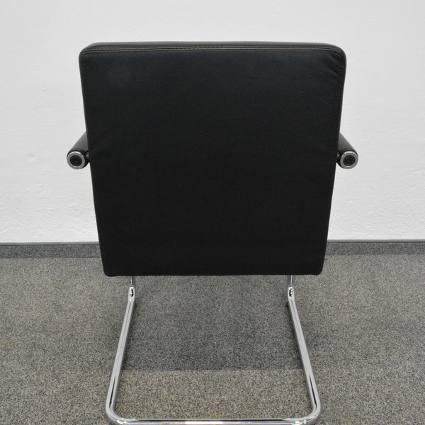 Vitra Visasoft Freischwinger Premium Leder Schwarz