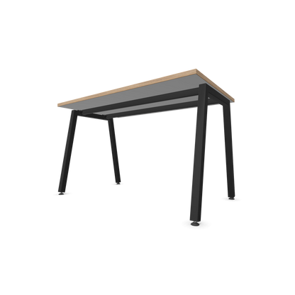 Narbutas Nova A Schreibtisch 1200x700mm - Gestell Schwarz  - Weiss mit Holzkante Ansicht von unten - 6023711