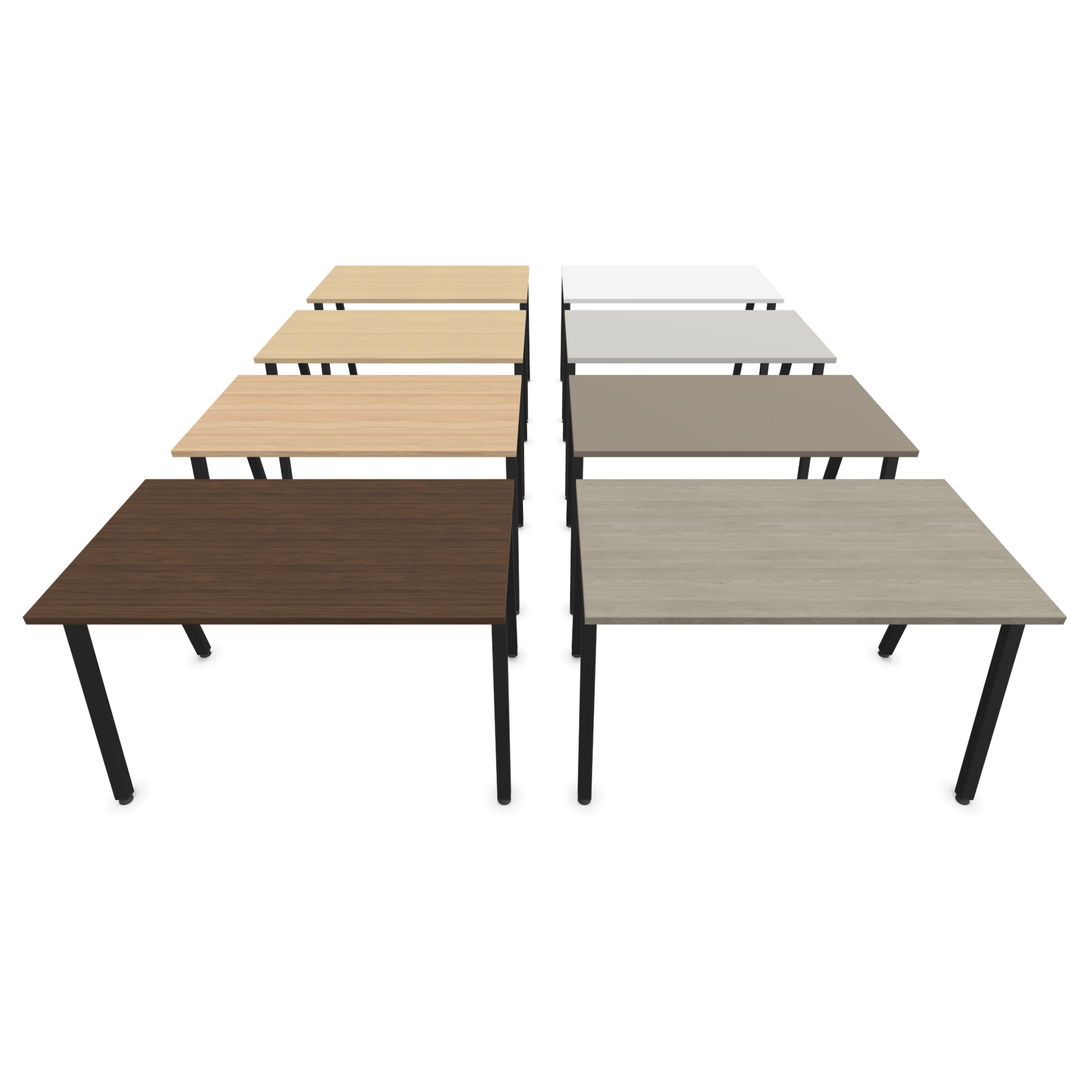 Narbutas Nova A Schreibtisch 1200x700mm - Gestell Schwarz  - Tischplatten Varianten seitliche Ansicht - 6023711
