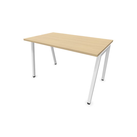 Narbutas Nova A Schreibtisch 1200x700mm - Gestell Weiss  - Eichendekor gebleicht - 6023714