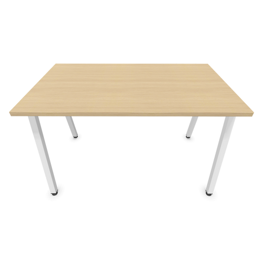 Narbutas Nova A Schreibtisch 1200x700mm - Gestell Weiss  - Eichendekor gebleicht Frontansicht - 6023714