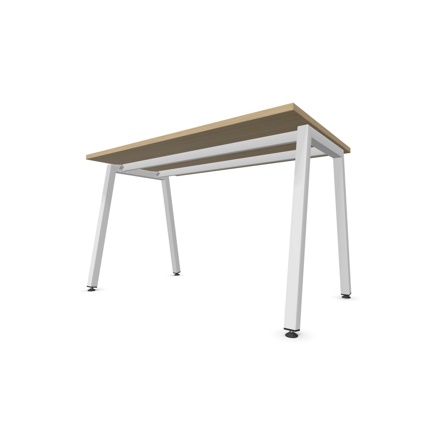 Narbutas Nova A Schreibtisch 1200x700mm - Gestell Weiss  - Eichendekor gebleicht Ansicht von unten - 6023714