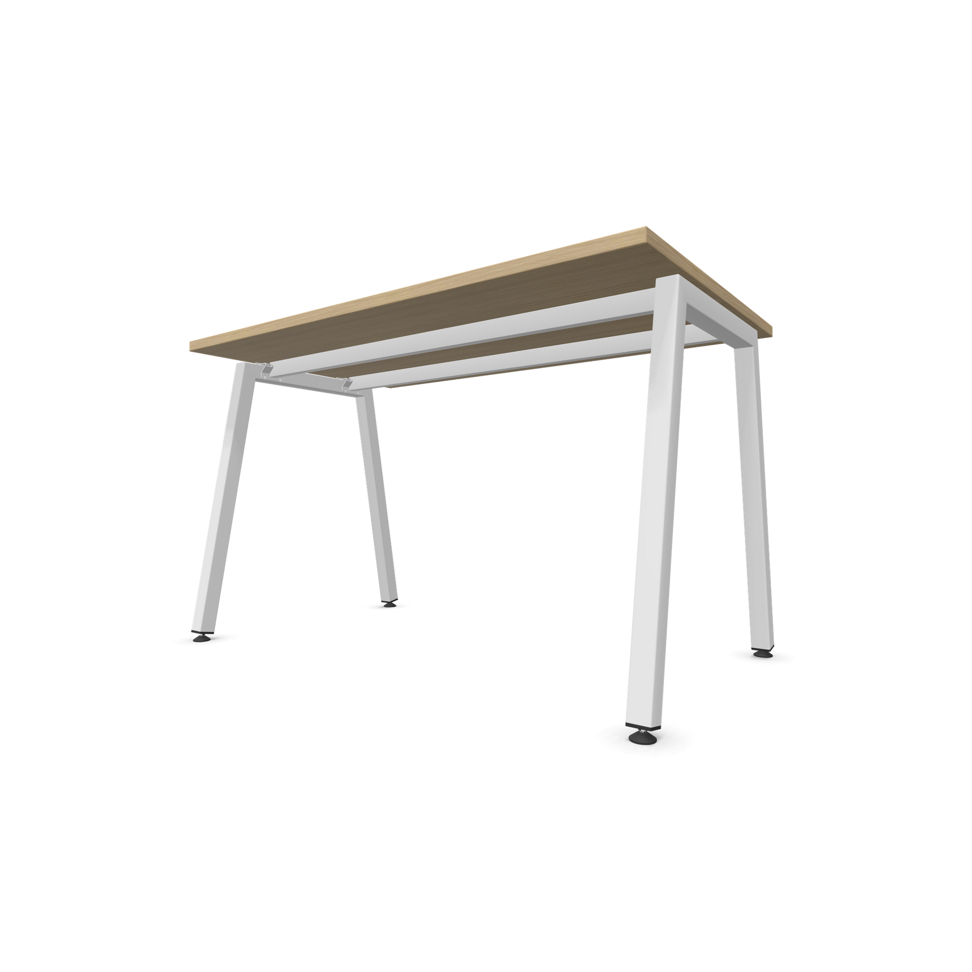 Narbutas Nova A Schreibtisch 1200x700mm - Gestell Weiss  - Eichendekor gebleicht Ansicht von unten - 6023714