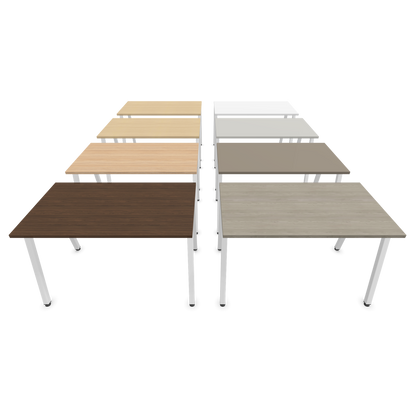 Narbutas Nova A Schreibtisch 1200x700mm - Gestell Weiss  - Varianten Tischplatte Ansicht von vorne - 6023714