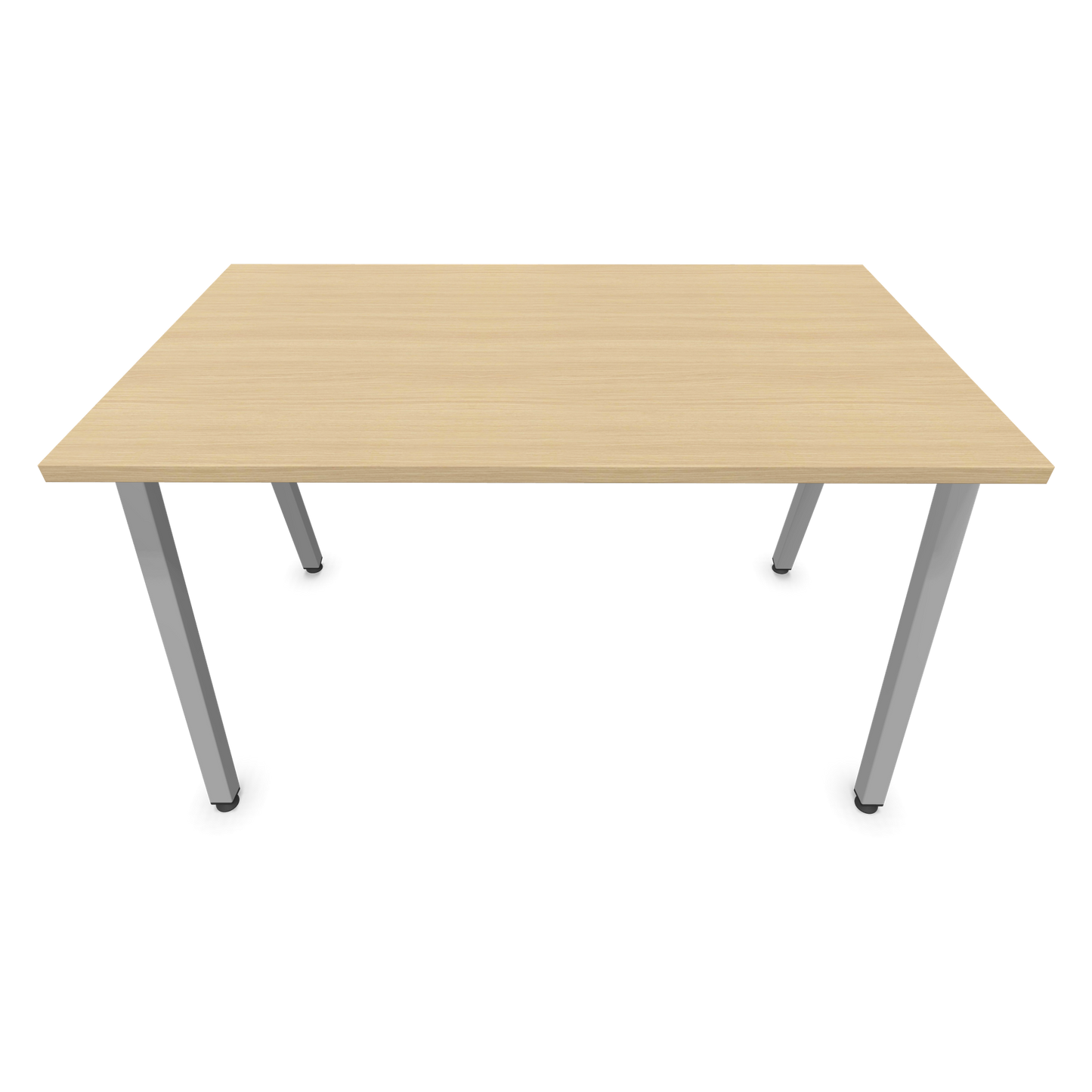 Narbutas Nova A Schreibtisch 1200x700mm -  Gestell Silbergrau  - Eichendekor gebleicht Frontansicht - 6023723