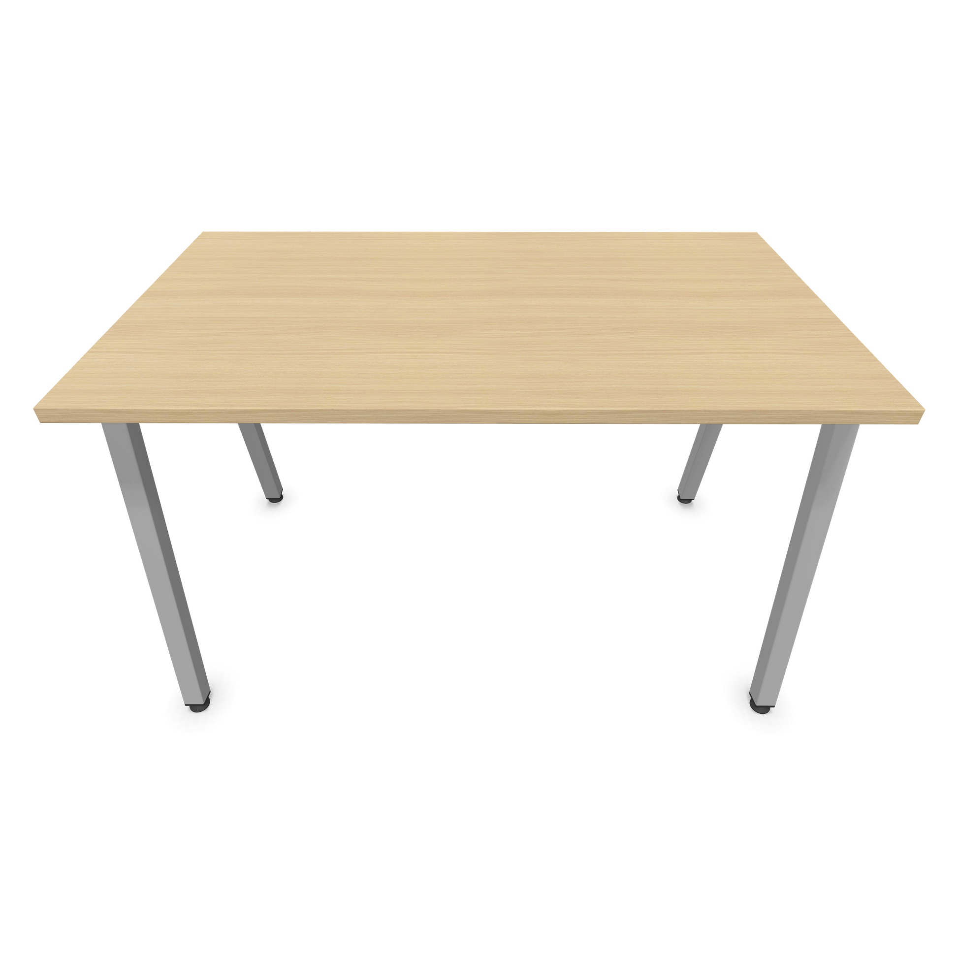 Narbutas Nova A Schreibtisch 1200x700mm -  Gestell Silbergrau  - Eichendekor gebleicht Frontansicht - 6023723