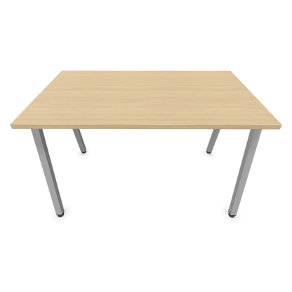 Narbutas Nova A Schreibtisch 1200x700mm -  Gestell Silbergrau  - Eichendekor gebleicht Frontansicht - 6023723