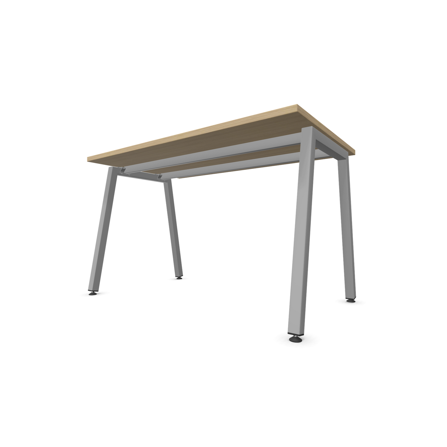 Narbutas Nova A Schreibtisch 1200x700mm -  Gestell Silbergrau  - Eichendekor gebleicht Ansicht von unten - 6023723