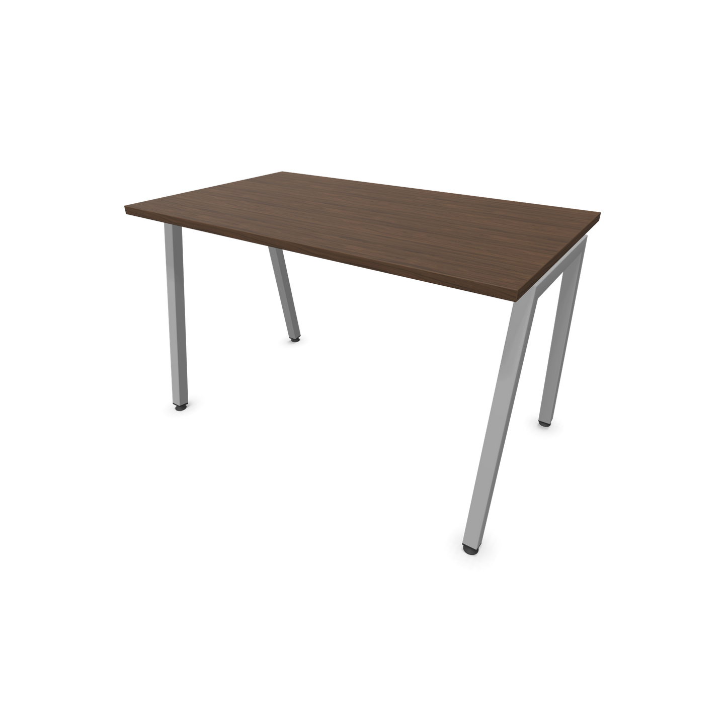 Narbutas Nova A Schreibtisch 1200x700mm -  Gestell Silbergrau  - Nussbaumdekor dunkel - 6023726