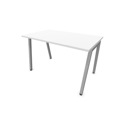 Narbutas Nova A Schreibtisch 1200x700mm -  Gestell Silbergrau  - Weiss - 6023728