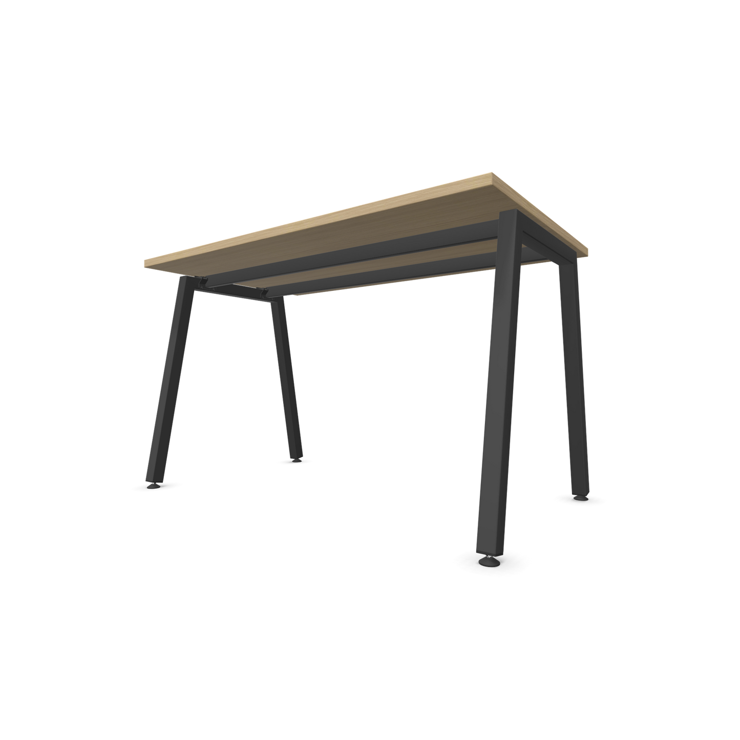 Narbutas Nova A Schreibtisch 1200x700mm -  Gestell Dunkelgrau  - Eichendekor gebleicht Ansicht von unten - 6023732