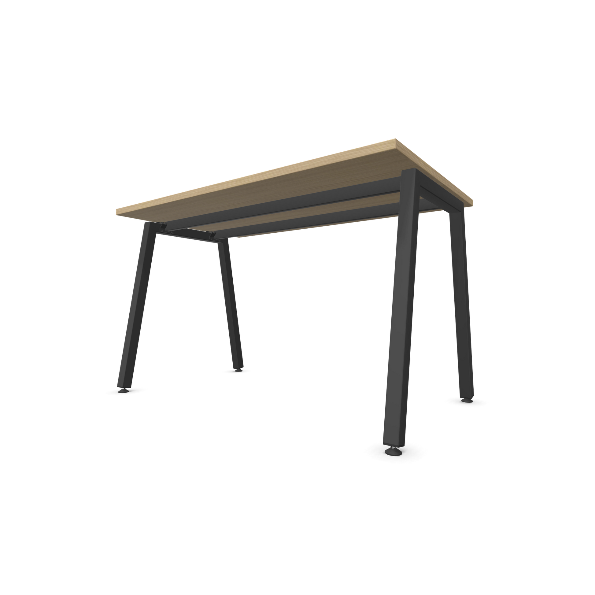 Narbutas Nova A Schreibtisch 1200x700mm -  Gestell Dunkelgrau  - Eichendekor gebleicht Ansicht von unten - 6023732
