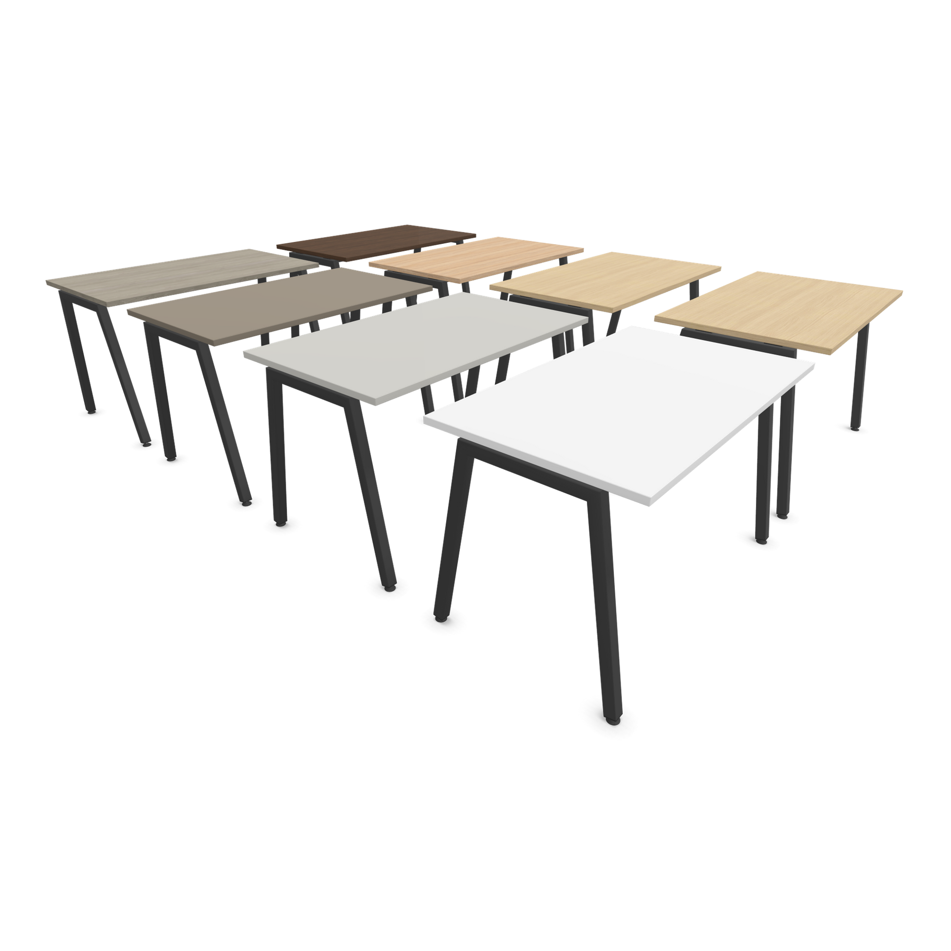 Narbutas Nova A Schreibtisch 1200x700mm -  Gestell Dunkelgrau  - Tischplatten Varianten seitliche Ansicht von schräg vorne - 6023732