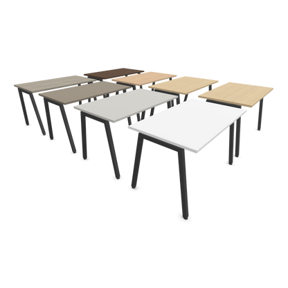 Narbutas Nova A Schreibtisch 1200x700mm -  Gestell Dunkelgrau  - Tischplatten Varianten seitliche Ansicht von schräg vorne - 6023732