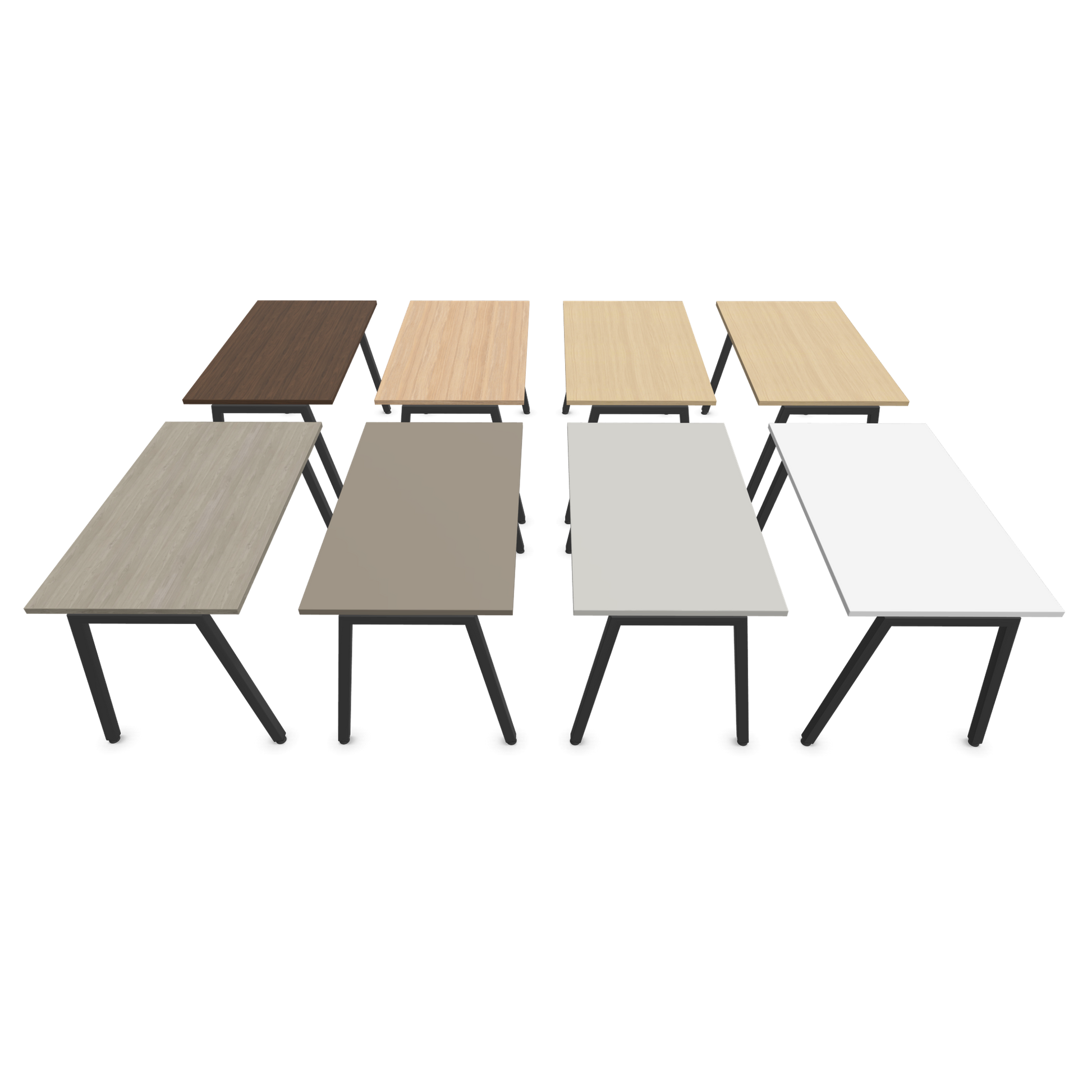 Narbutas Nova A Schreibtisch 1200x700mm -  Gestell Dunkelgrau  - Tischplatten Varianten seitliche Ansicht - 6023732