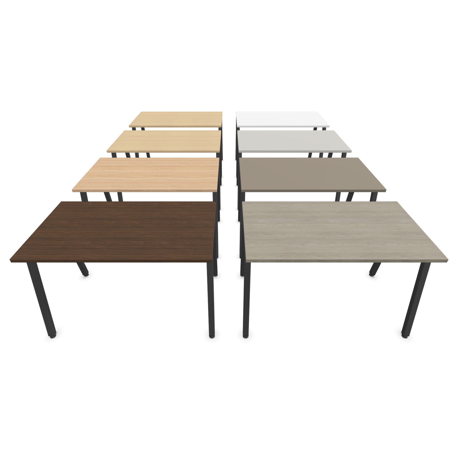 Narbutas Nova A Schreibtisch 1200x700mm -  Gestell Dunkelgrau  - Tischplatten Varianten seitliche Ansicht Frontal - 6023732