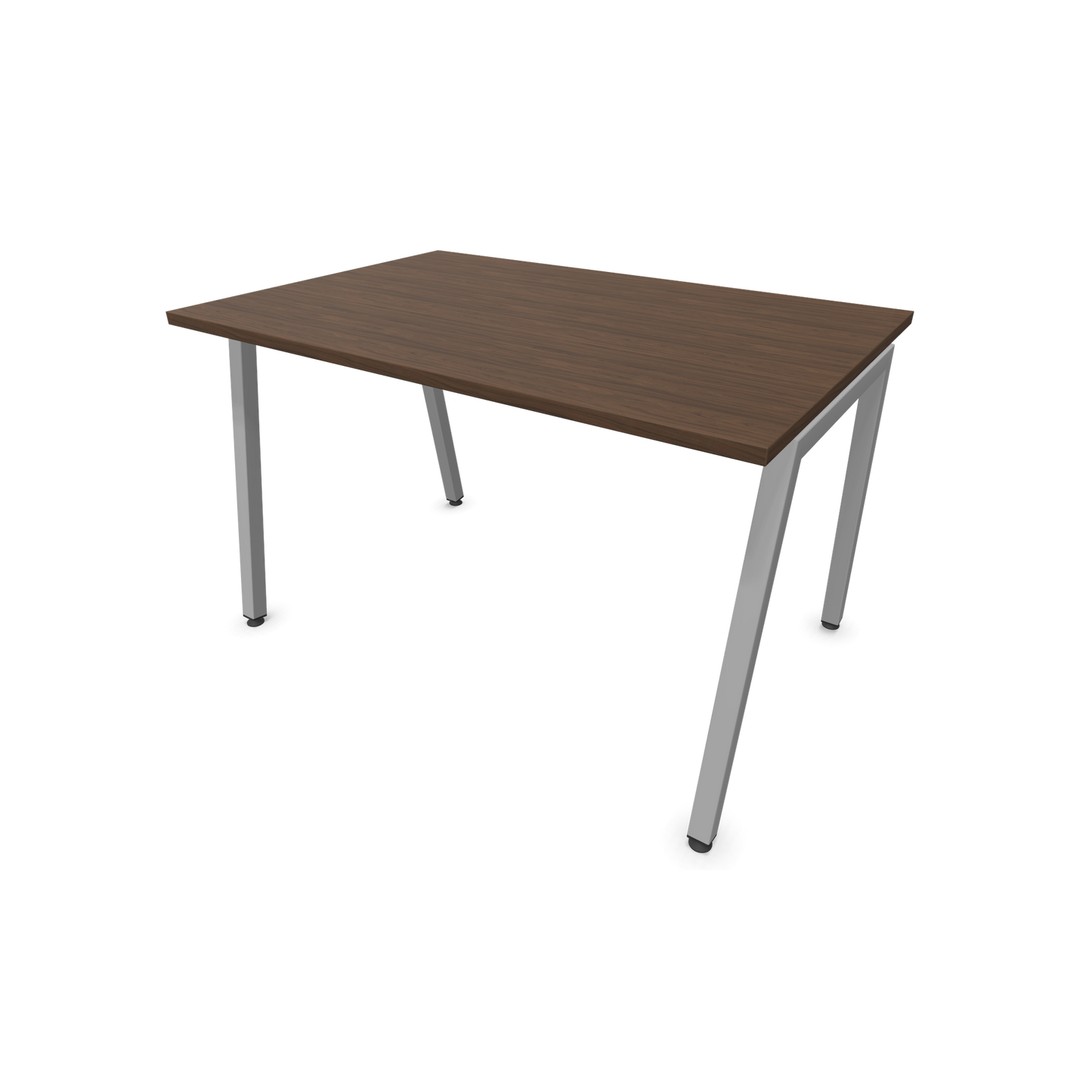 Narbutas Nova A Schreibtisch 1200x800mm -  Gestell Silbergrau  - Nussbaumdekor dunkel - 6023768