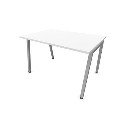 Narbutas Nova A Schreibtisch 1200x800mm -  Gestell Silbergrau  - Weiss - 6023770