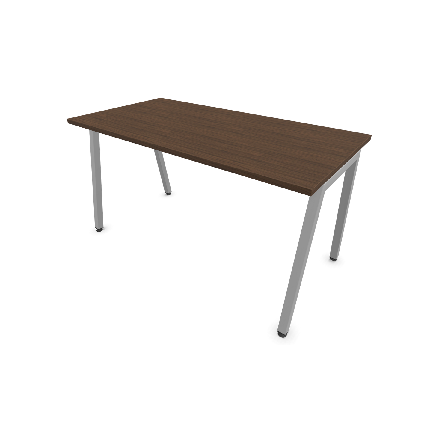 Narbutas Nova A Schreibtisch 1400x700mm -  Gestell Silbergrau  - Nussbaumdekor dunkel - 6023804