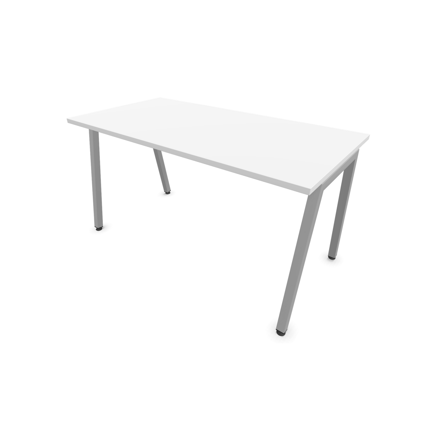 Narbutas Nova A Schreibtisch 1400x700mm -  Gestell Silbergrau  - Weiss - 6023806