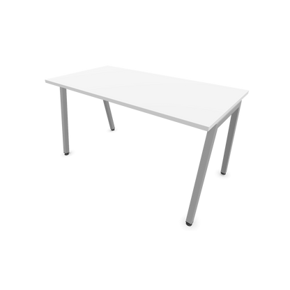 Narbutas Nova A Schreibtisch 1400x700mm -  Gestell Silbergrau  - Weiss - 6023806