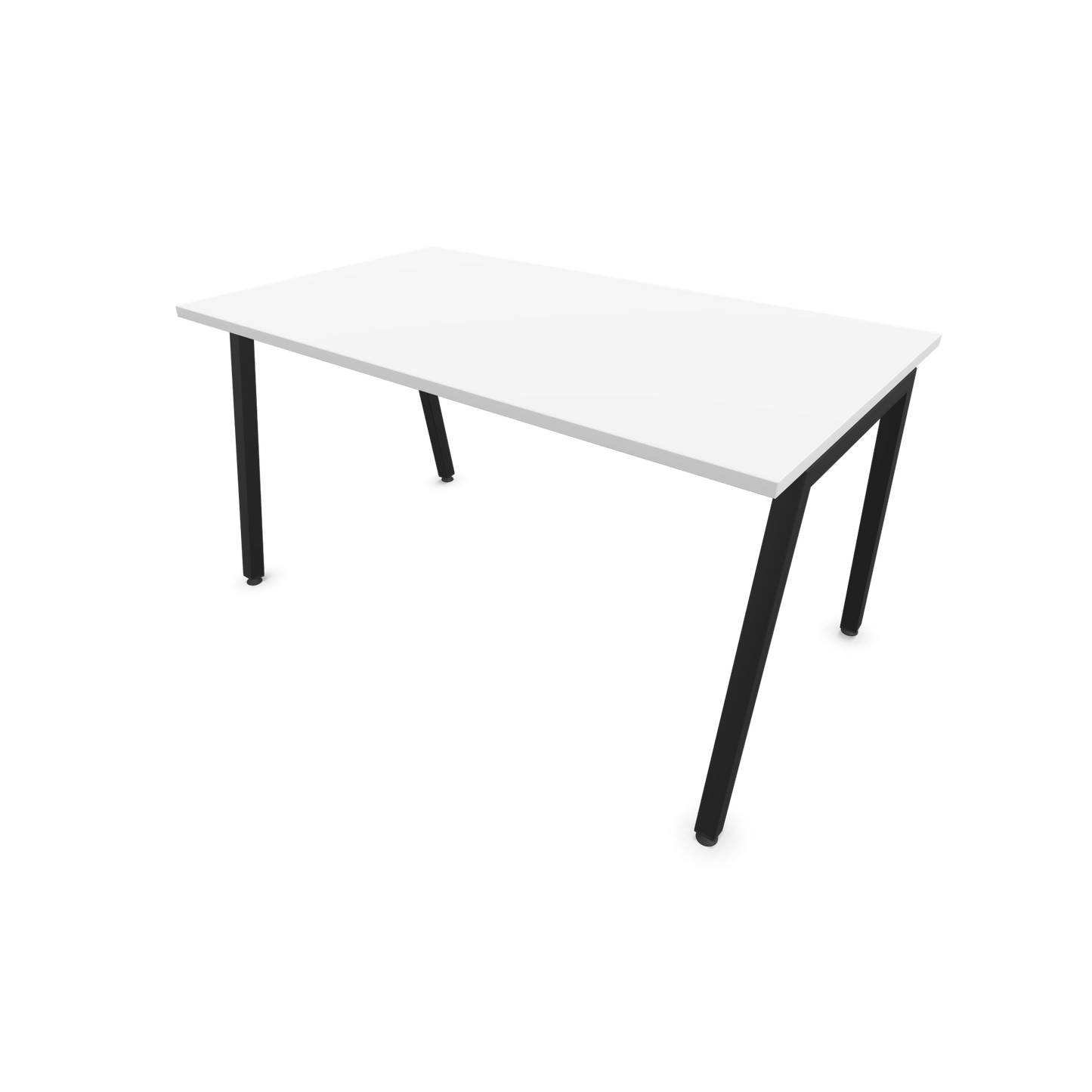 Narbutas Nova A Schreibtisch 1400x800mm - Gestell Schwarz  - Weiss - 6023826