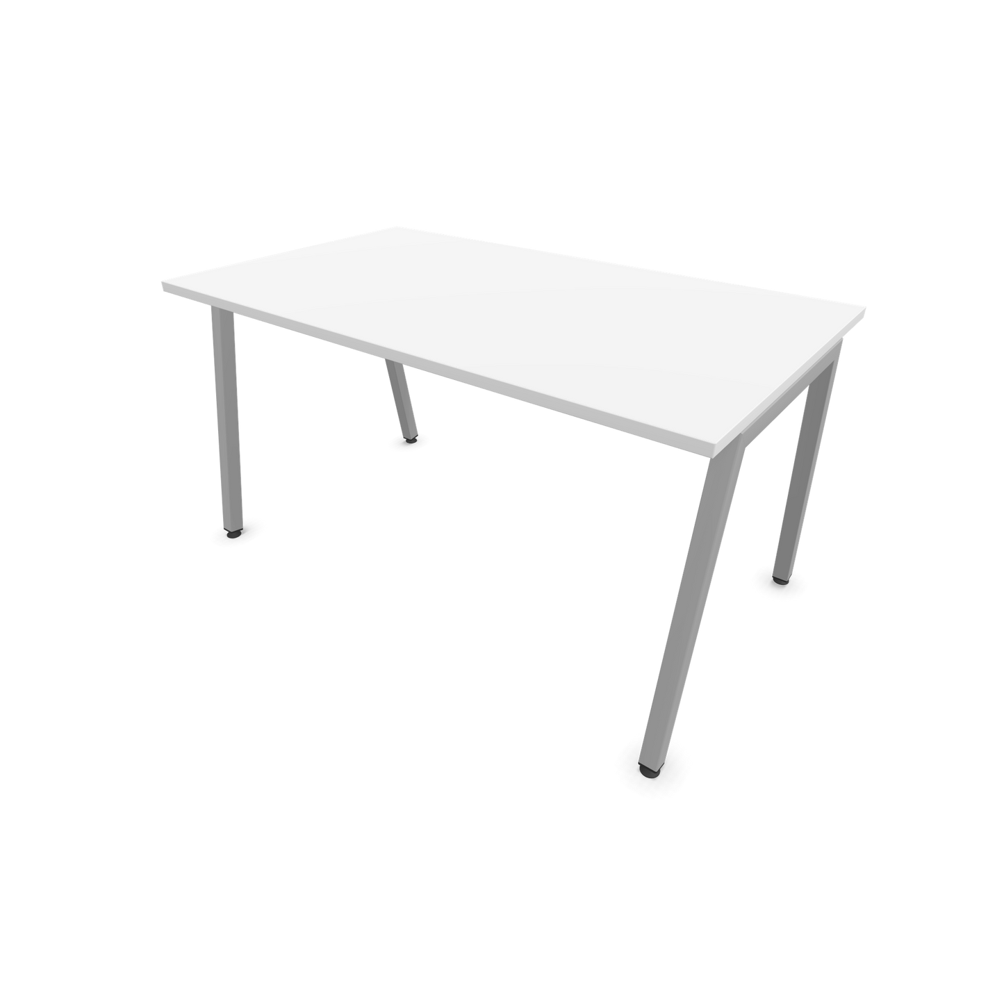 Narbutas Nova A Schreibtisch 1400x800mm -  Gestell Silbergrau  - Weiss - 6023844