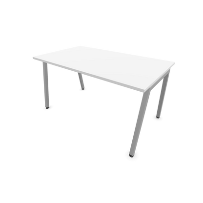 Narbutas Nova A Schreibtisch 1400x800mm -  Gestell Silbergrau  - Weiss - 6023844