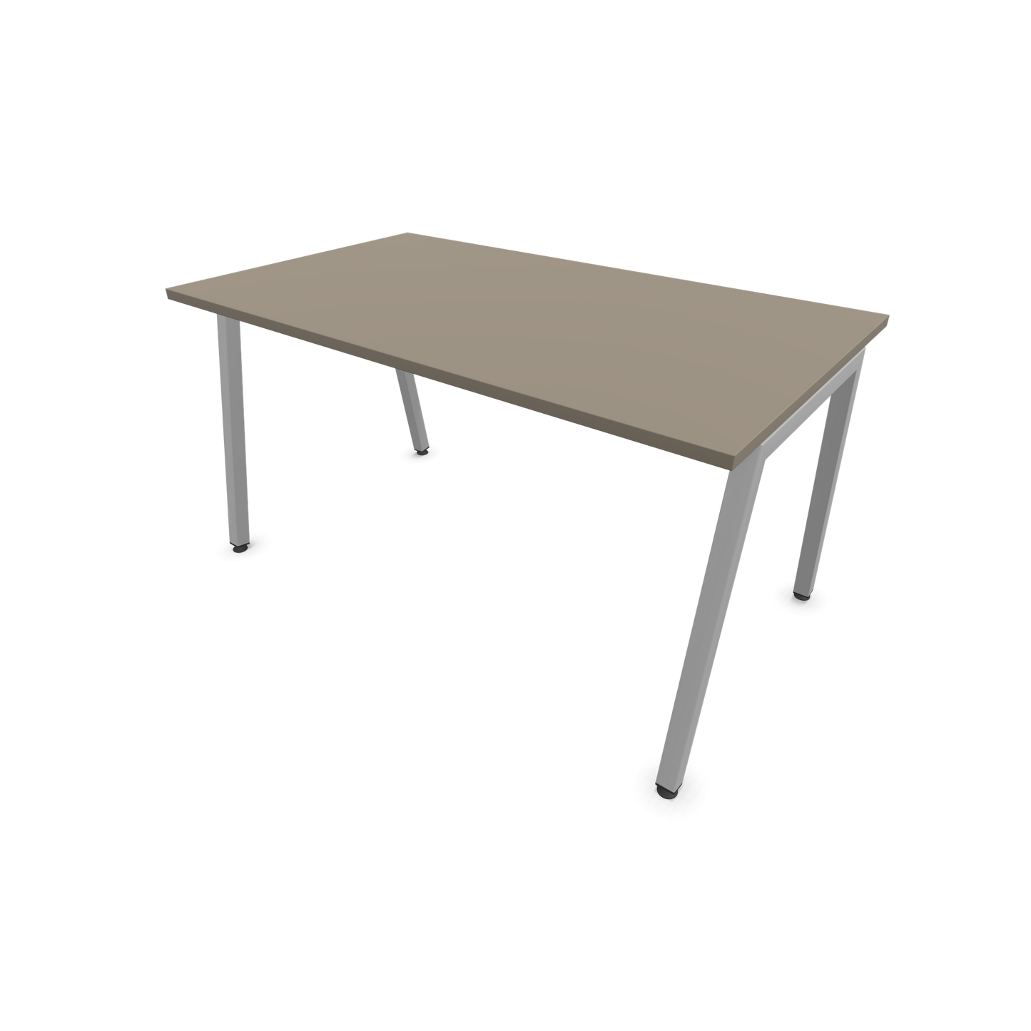 Narbutas Nova A Schreibtisch 1400x800mm -  Gestell Silbergrau  - Cubanitgrau - 6023846