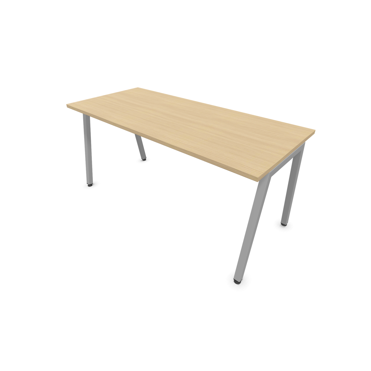 Narbutas Nova A Schreibtisch 1600x700mm -  Gestell Silbergrau  - Eichendekor gebleicht - 6023876