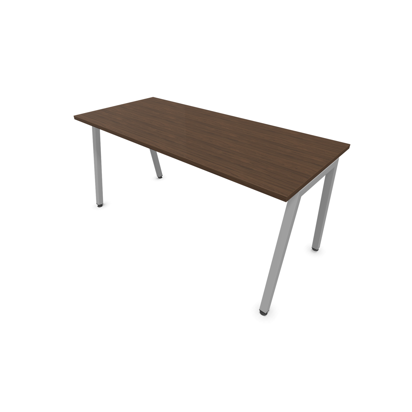 Narbutas Nova A Schreibtisch 1600x700mm -  Gestell Silbergrau  - Nussbaumdekor dunkel - 6023880