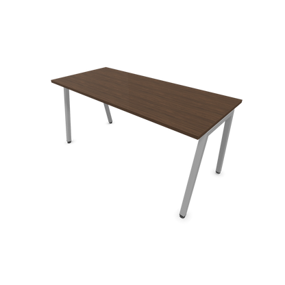 Narbutas Nova A Schreibtisch 1600x700mm -  Gestell Silbergrau  - Nussbaumdekor dunkel - 6023880