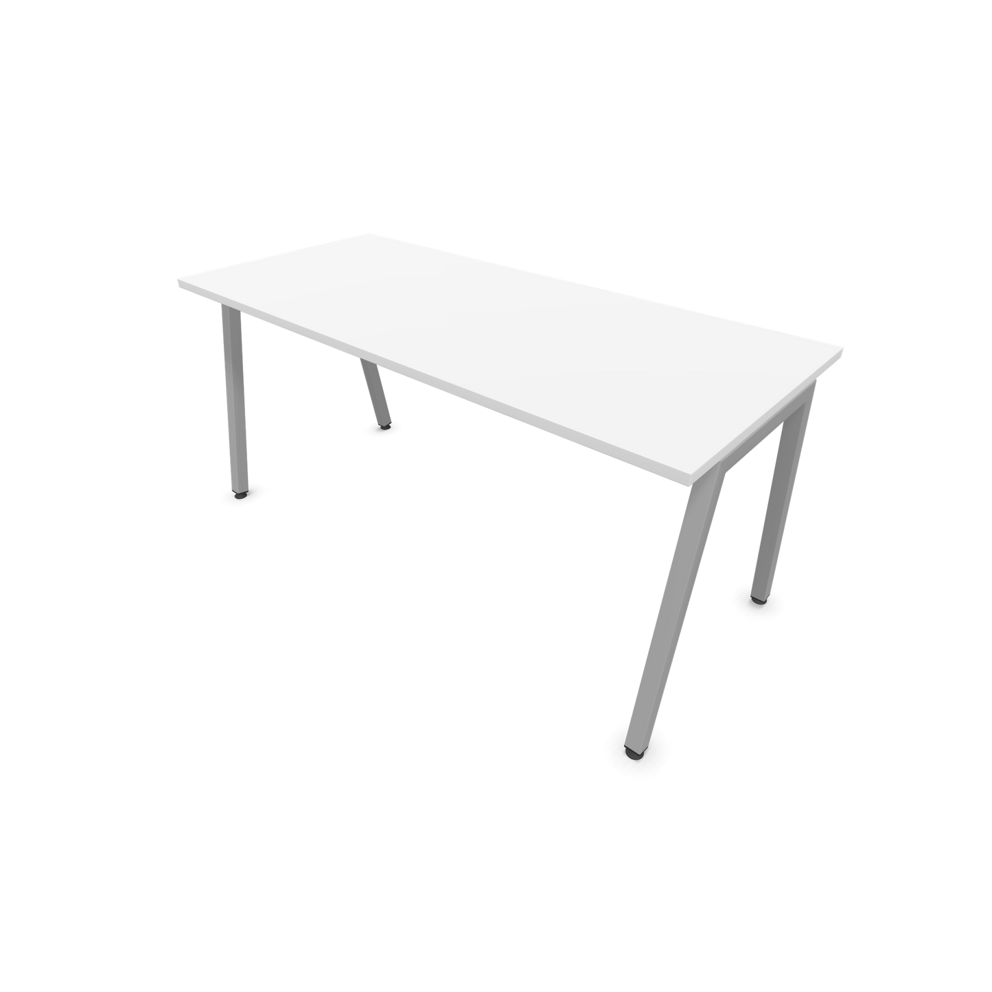 Narbutas Nova A Schreibtisch 1600x700mm -  Gestell Silbergrau  - Weiss - 6023882